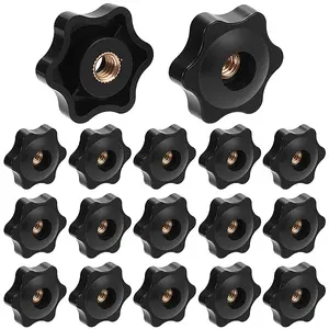 20Pcs PP Plastic & Brass Plum Blossom Handle Nut