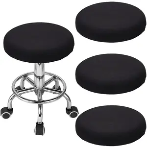 4Pcs Polyester Round Stool Cover