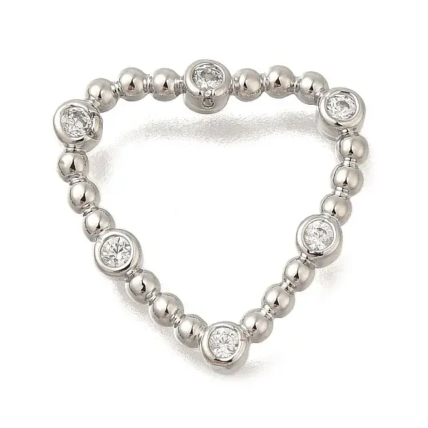 Rack Plating Brass Clear Cubic Zirconia Linking Rings