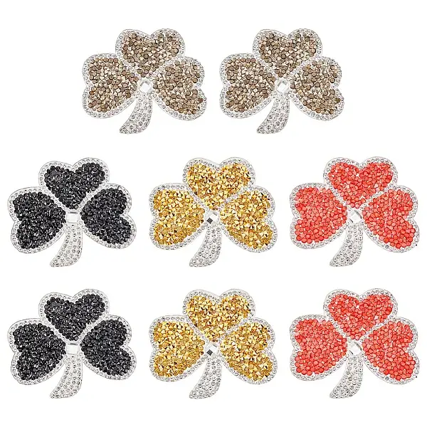 8Pcs 4 Colors Plastic Hotfix Rhinestones