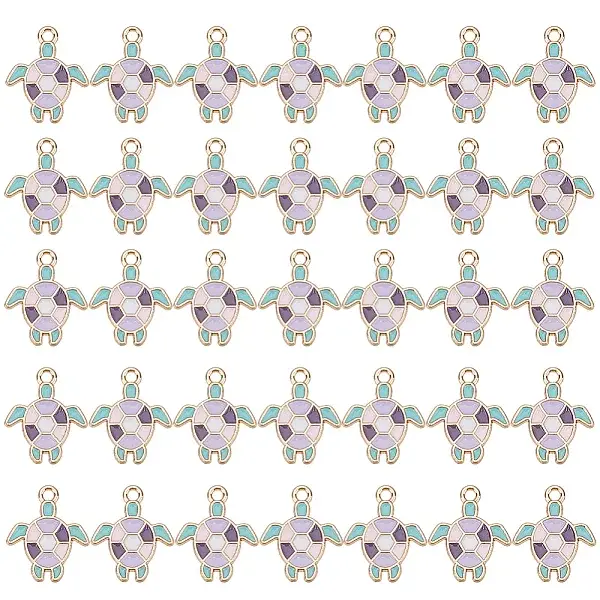 50Pcs Alloy Enamel Pendants