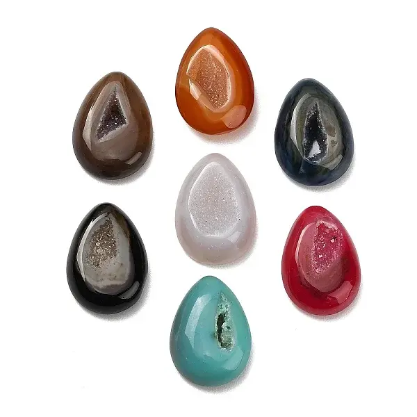 Teardrop Natural Druzy Geode Agate Ornament