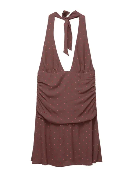 Pull&Bear Letné šaty  čokoládová / červená