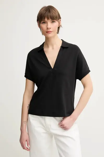 Polo tričko Tommy Hilfiger černá barva, WW0WW44512