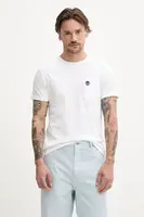 Bavlněné tričko Timberland bílá barva, TB0A2CQY1001