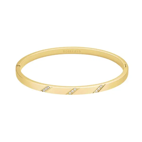 Rosefield Pozlacený pevný náramek s krystaly JBLCG-J1043