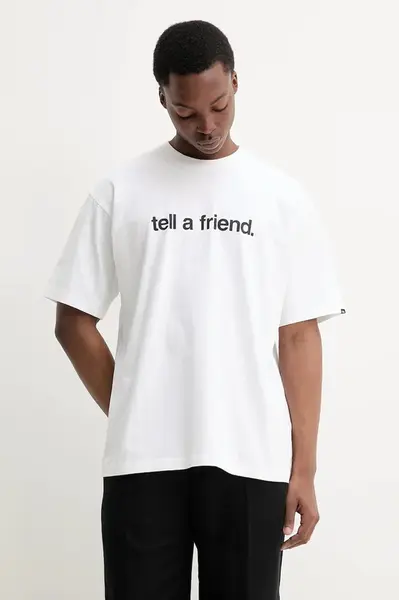 Bavlněné tričko Vans bílá barva, s potiskem, VN000P4YWHT1