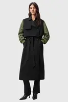 Bomber bunda AllSaints PENNI černá barva, přechodná, W021OC