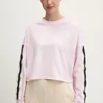 Bavlněné tričko s dlouhým rukávem Dkny růžová barva, DP5T1226