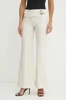 Bavlněné kalhoty Versace Jeans Couture dámské, béžová barva, zvony, high waist, 78HAA104 N0439