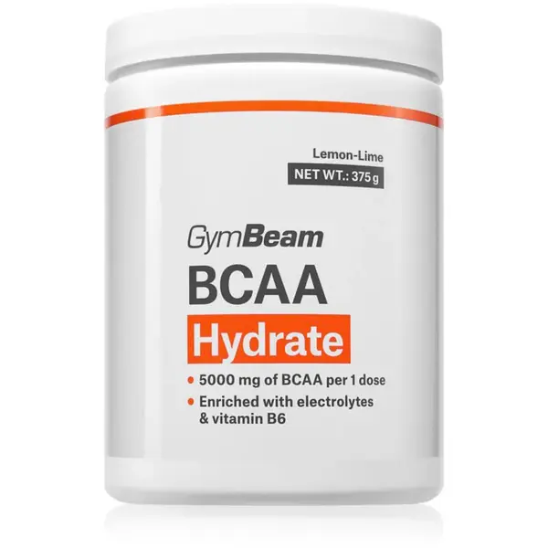 GymBeam BCAA Hydrate komplex aminokyselín na podporu športového výkonu príchuť Lemon Lime 375 g