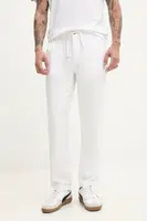 Lněné kalhoty Superdry pánské, bílá barva, jednoduché, M7011318A-01C