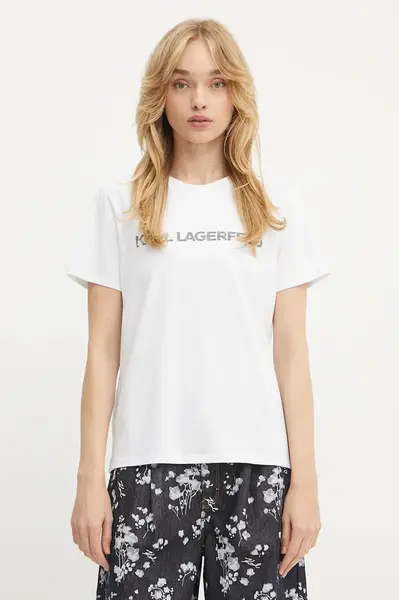 Karl Lagerfeld Bavlněné tričko Karl Lagerfeld ELONGATED LOGO