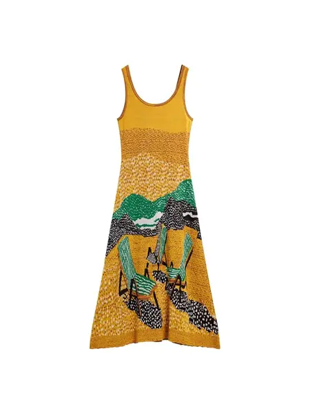 Desigual Šaty  horčicová / zelená