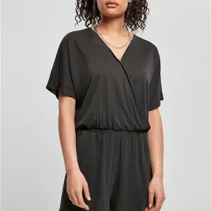 Women's short modal jumpsuit in black