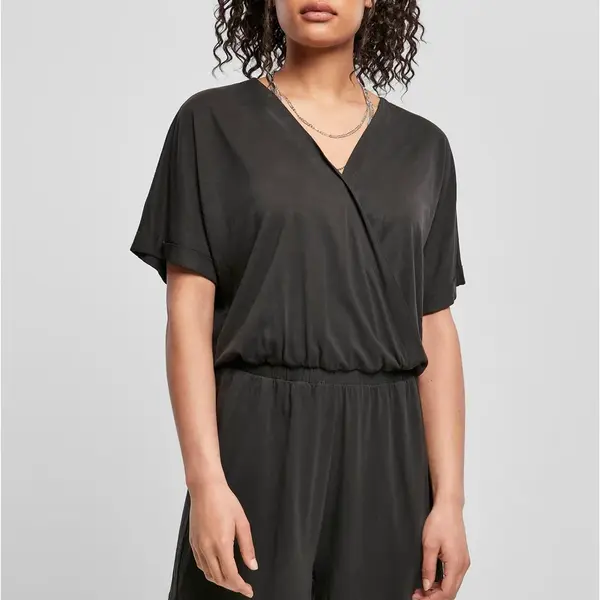Women's short modal jumpsuit in black