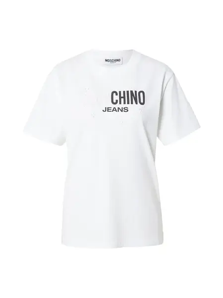 Moschino Jeans Tričko  čierna / biela