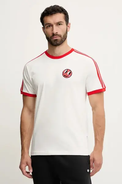 Bavlněné tričko adidas Originals Cali Tee pánské, bílá barva, s potiskem, JD0716