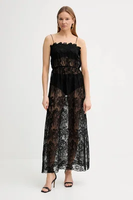 Šaty Ermanno Scervino černá barva, maxi, D464Q623IBQ