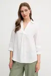 Lněná halenka OUI dámská, bílá barva, hladká, 92941
