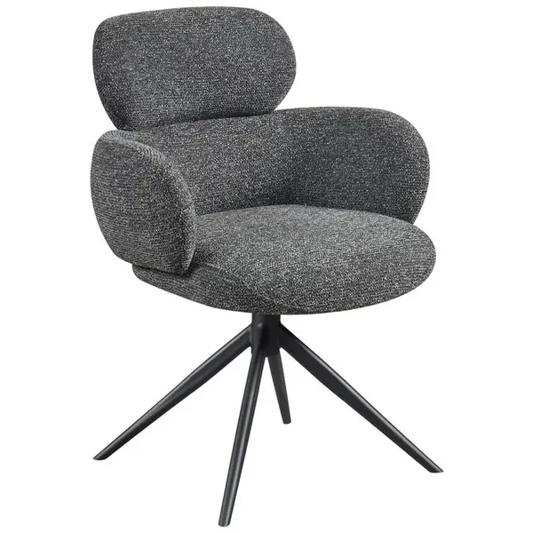 Novel ŽIDLE S PODRUČKAMI, železo, tkaná látka, antracitová