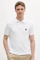 Bavlněné polo tričko Tommy Hilfiger bílá barva, s aplikací, MW0MW33167