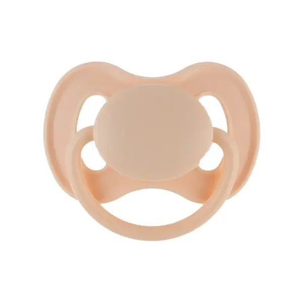 CANPOL BABIES Dudlík kaučukový s kulatou špičkou špičkou Nude 6-18m krémový