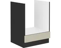 Kuchynská skrinka pre vstavanú rúru Arona, 60 cm, kašmírová/čierna%