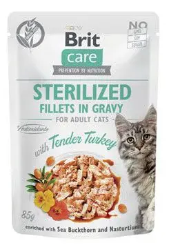 Brit Care Cat Fillets In Gravy Sterilised Tender turkey 85 g