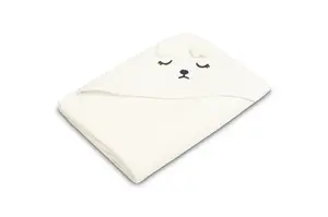 SENSILLO Dětská osuška 100x100cm, froté bavlna, Teddy - bílá