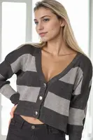 Z3008 DEWBERRY WOMEN'S CARDIGAN-ANTHRACITE-1