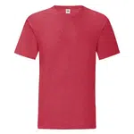Red men's t-shirt in combed cotton Iconic with Fruit of the Loom sleeve