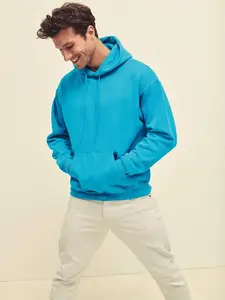 Blue Men's Hooded Sweat Fruit of the Loom
