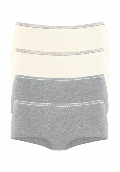 LASCANA Nohavičky  krémová / sivá melírovaná