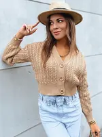 Dámský svetr na knoflíky MINERWA Barva kamelová DSTREET