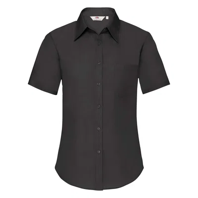 FRUIT OF THE LOOM F18•LADIES SHORT SLEEVE POPLIN SHIRT