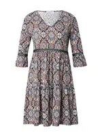 Hailys Šaty 'Pi44a'  námornícka modrá / svetlomodrá / oranžová / biela