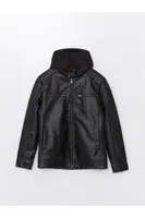LC Waikiki Slim Fit High Neck Men's Leather Look Coat
