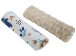 Medi Partners Stroller belt protectors (2 pcs.) cotton + minky – Boho animals + beige minky