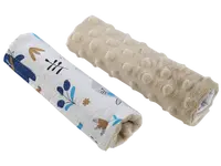 Medi Partners Stroller belt protectors (2 pcs.) cotton + minky – Boho animals + beige minky