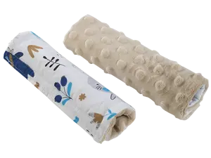 Medi Partners Stroller belt protectors (2 pcs.) cotton + minky – Boho animals + beige minky