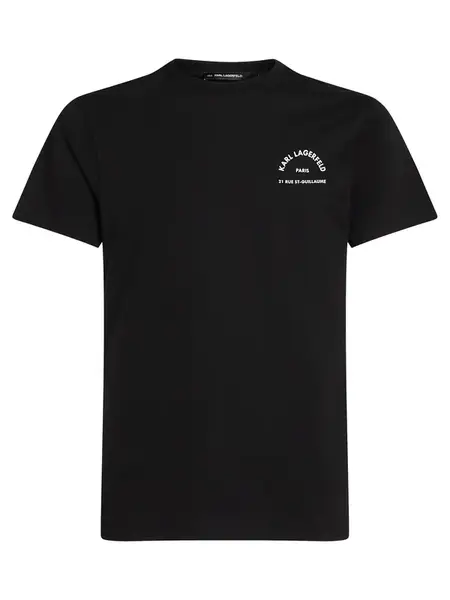 Karl Lagerfeld Tričko 'Rue St-Guillaume'  čierna / biela