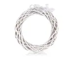 Dekorace Ratanový věnec 26 cm, bílý
