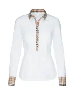 SEIDENSTICKER Blúzka  tmavobéžová / pastelovo červená / čierna / biela