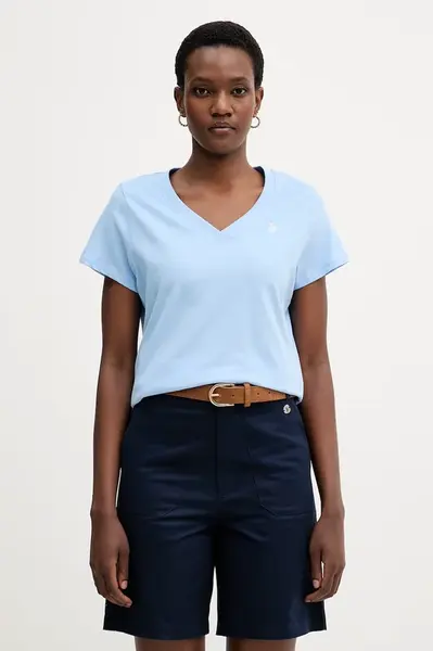 U.S. Polo Assn. tričko dámske bavlnené V-NECK
