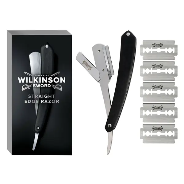Wilkinson Sword Břitva Cut Throat + náhradní žiletky Double Edge Blades 5 ks
