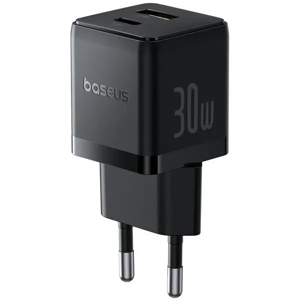 Nabíječka USB-A + USB-C Baseus Palm Fast 30W, černá