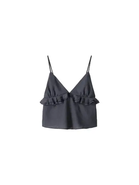 Bershka Top  tmavosivá