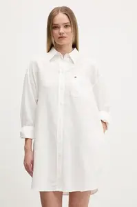 Tommy Jeans košilové šaty se lnem