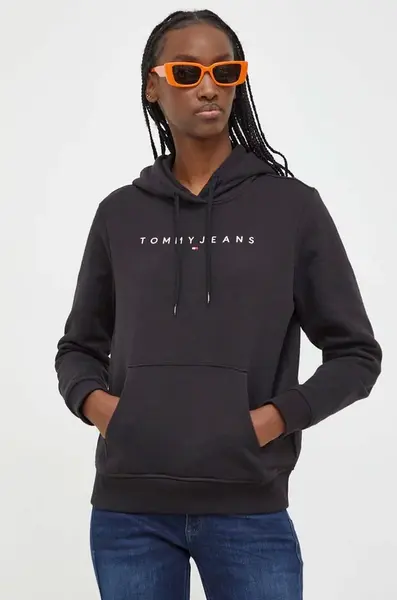 Tommy Jeans mikina s kapucí dámská bavlněná s elastanem